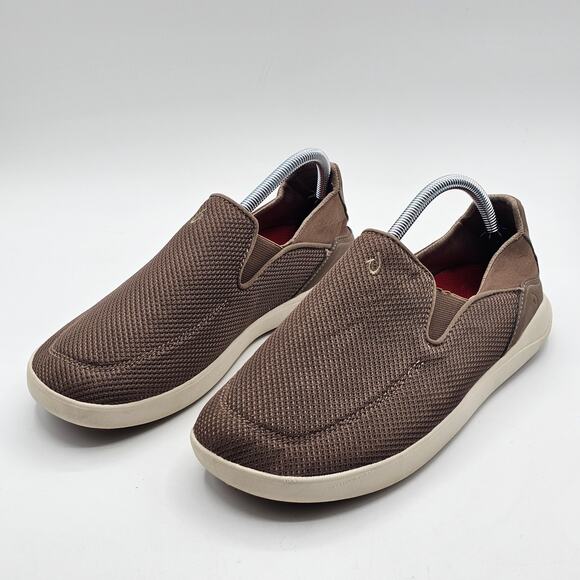 Olukai Nohea Pae Mens 8.5 Brown Mesh Slip-On Comfort Shoe Athleisure Resortwear - Picture 3 of 6